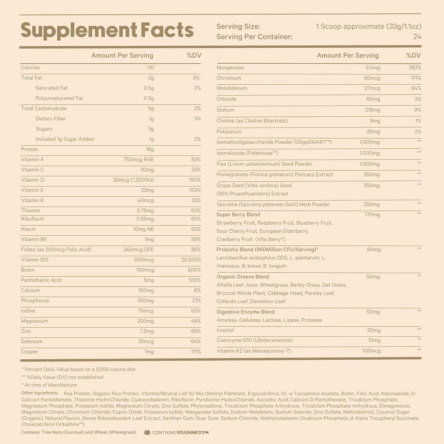 Essentials Nutrition Shake | Plant Based Protein Powder Meal Replacement, 18G Vegan Protein Powder, 50+ Superfoods, 27 Vitamins & Minerals, Low Carb, Soy & Gluten-Free | 24 Servings Vanilla