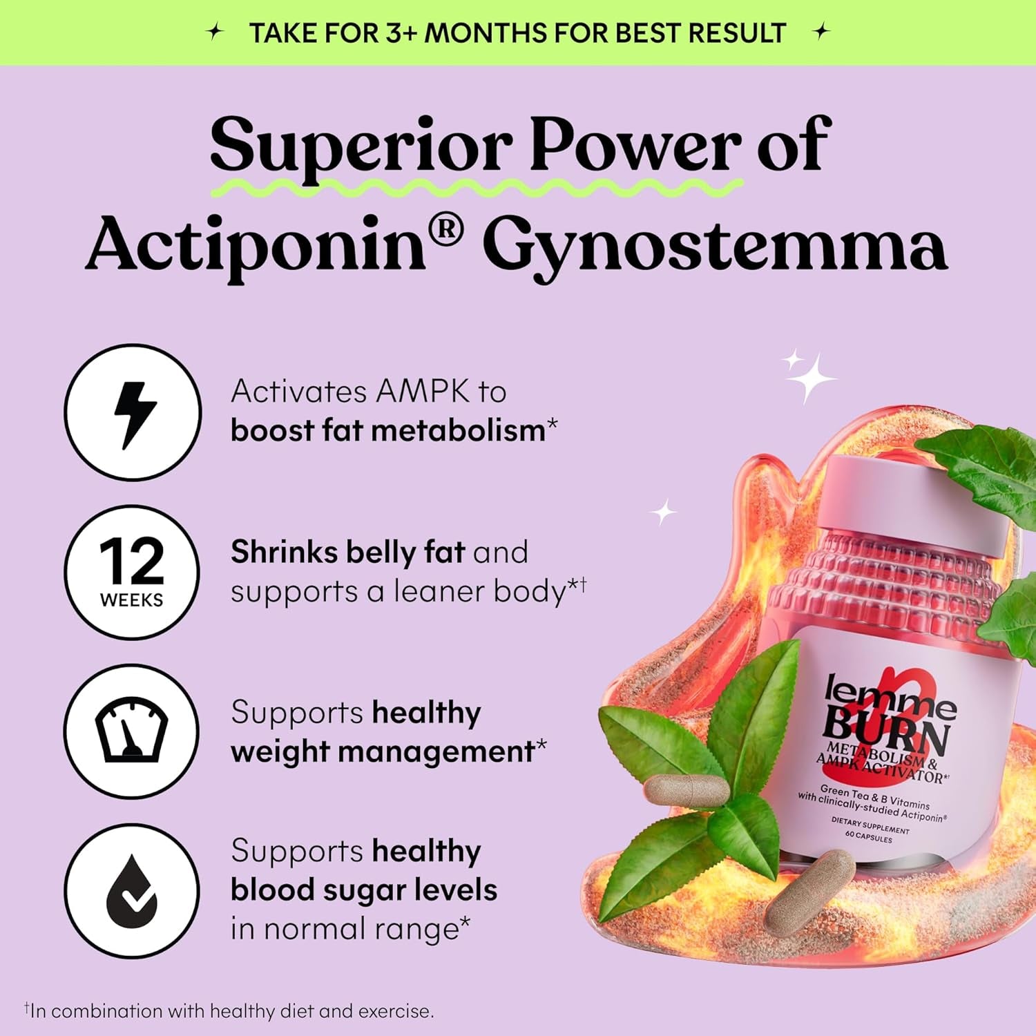 Superior Power of Actiponin® Gynostemma for metabolism support supplement, boosting fat metabolism and supporting weight management.