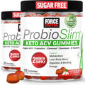 Probioslim Keto ACV Gummies, Organic Apple Cider Vinegar Gummies with Lactospore Probiotics & Prebiotics to Support Digestion, Metabolism, & Immune Health, 1 Net Carb, Apple Flavor, 240Ct