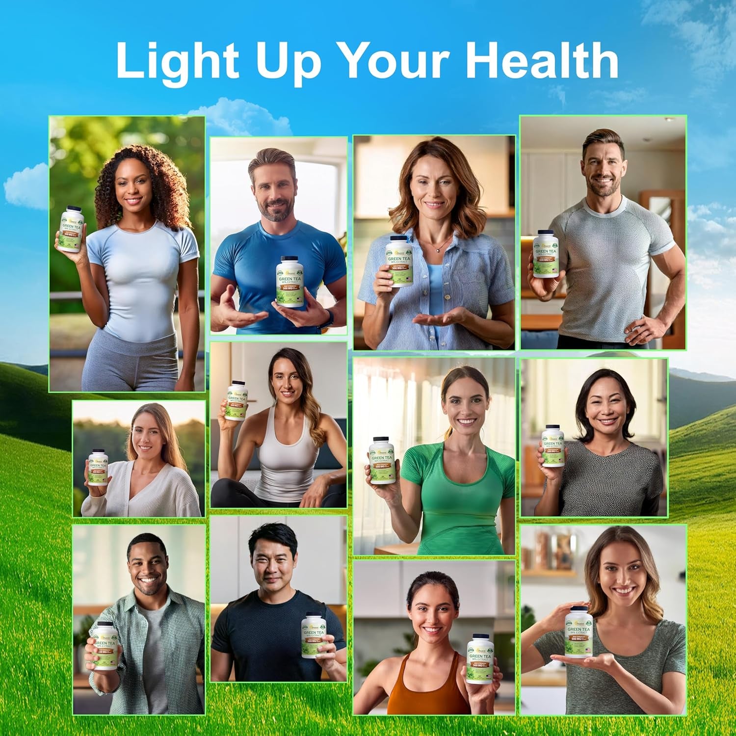 Green tea extract supplement Green Tea Extract with EGCG – 180 Capsules – 500Mg per Capsule – 75% Polyphenols, 45% EGCG – Antioxidant Support, Heart Health, Natural Detox – Low Caffeine Supplement