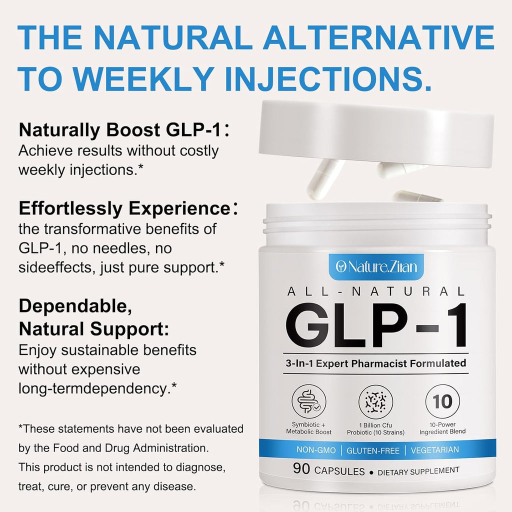 GLP-1 Supplement Support, GLP Activate Natural Formula, GLP-1 Supplement for Metabolic, Energy, GLP-1 Support, Multiple Probiotics & Vitamins- 90 Capsules