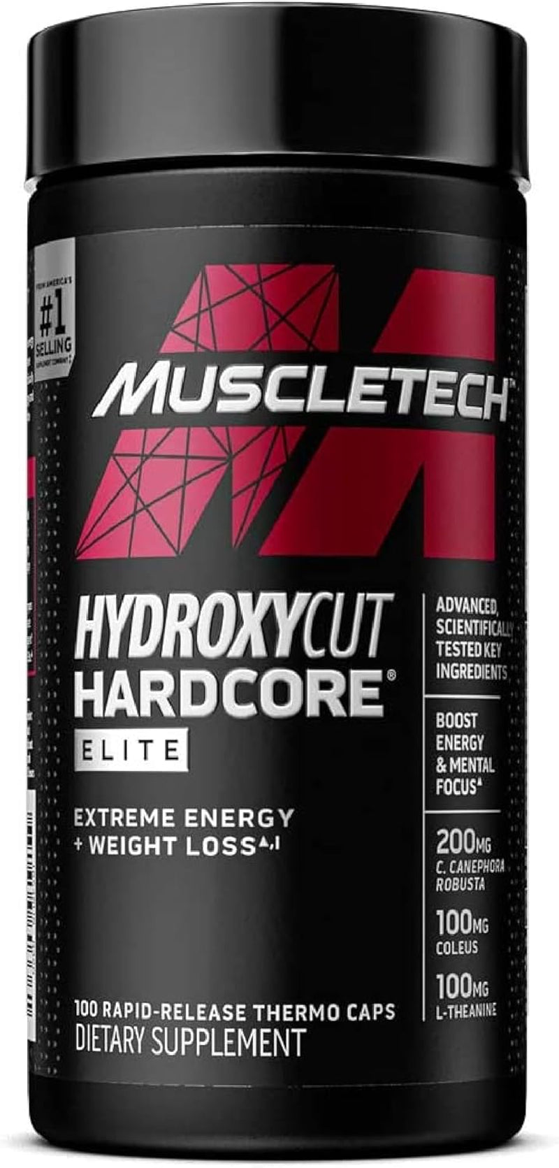 Thermo caps fat burner hardcore Elite - 100 Rapid-Release Thermo Caps - Energy & Focus 